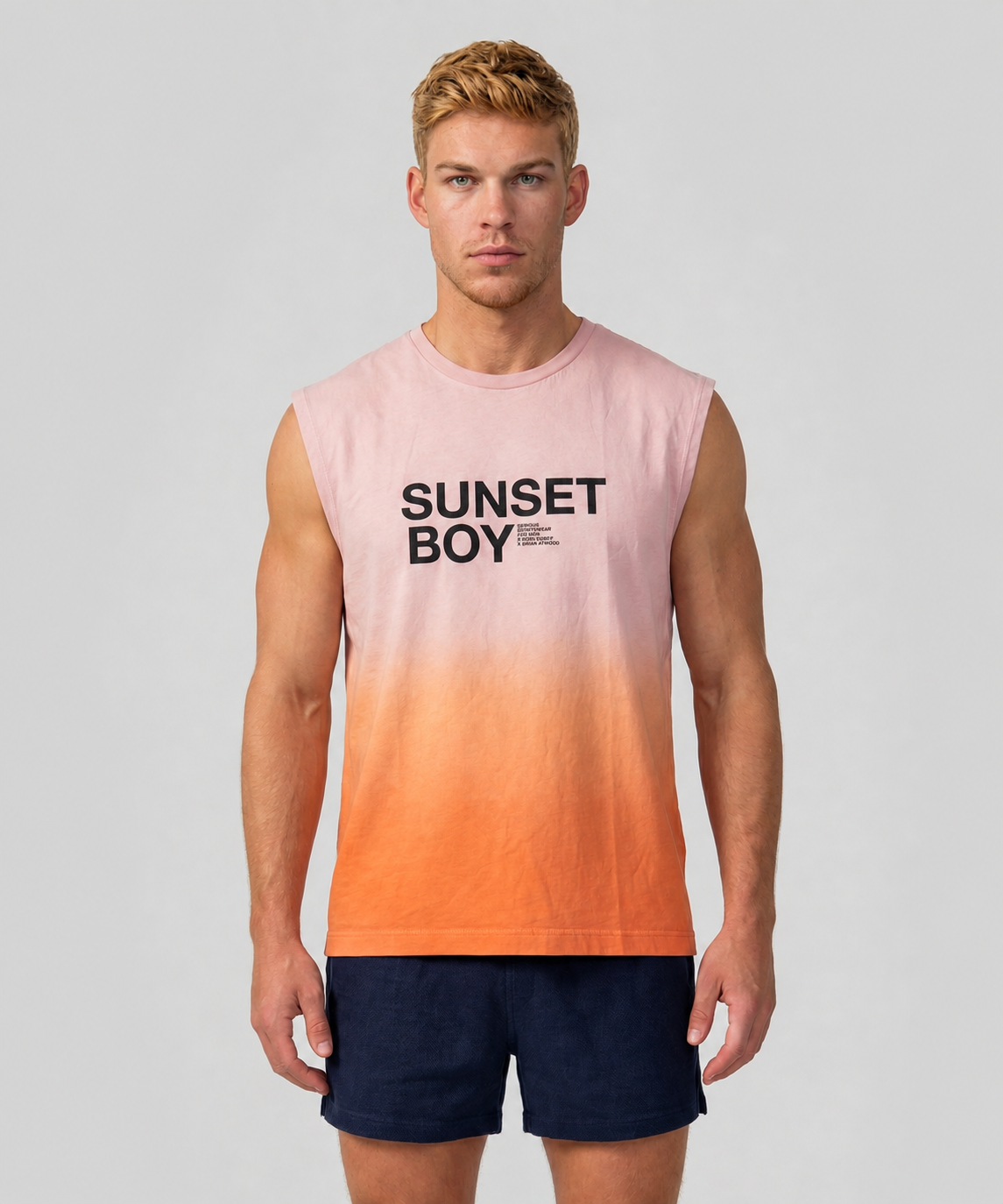Bio-Baumwoll-Tanktop "SUNSET BOY": Sunset Orange