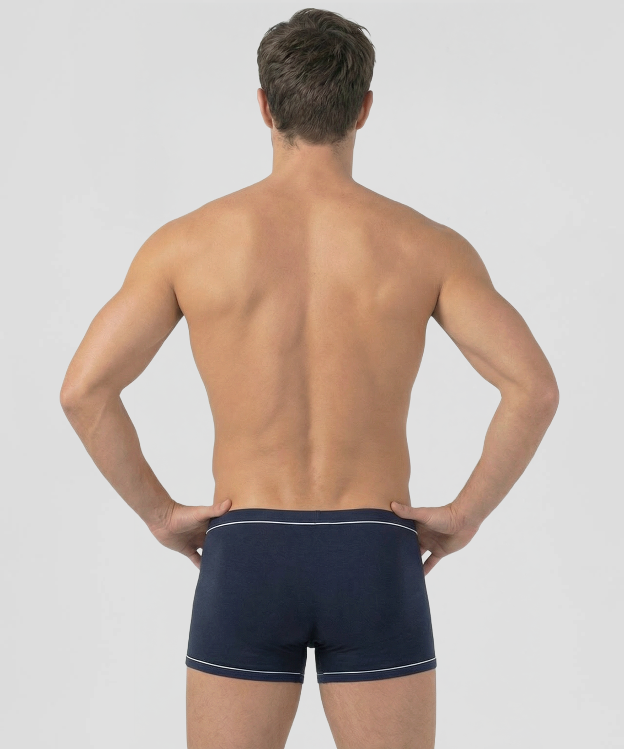 Boxershorts m. Paspelierung: Marine