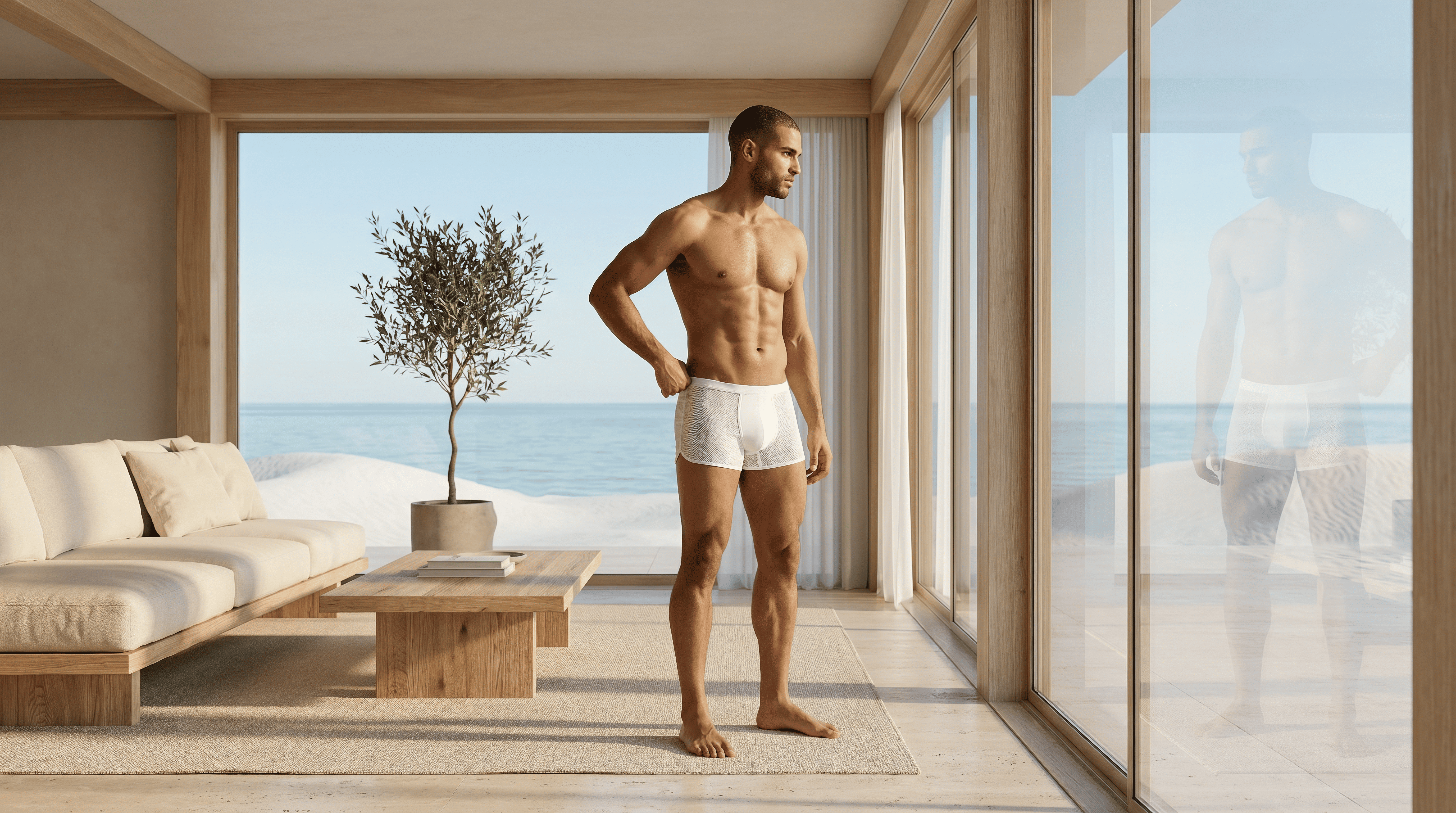 Boxer Marathon en mesh: Blanc