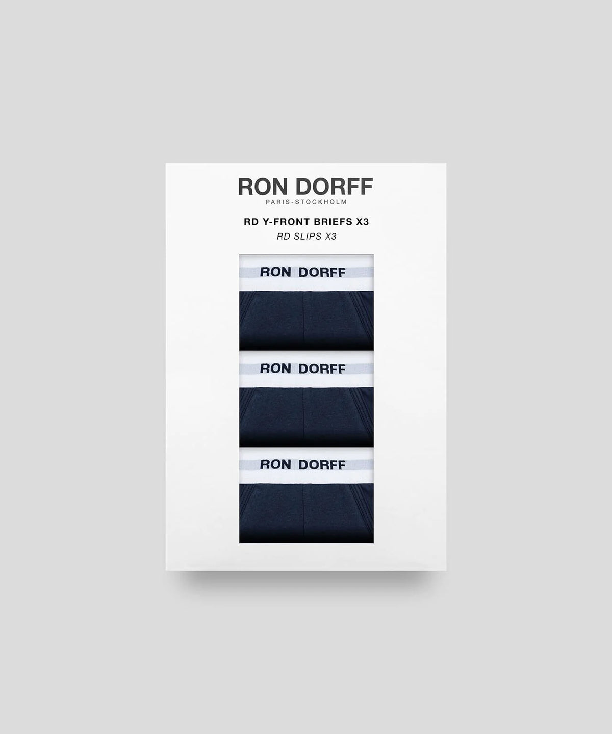 Slip Y-front en coton à imprimés RON DORFF: Bleu marine