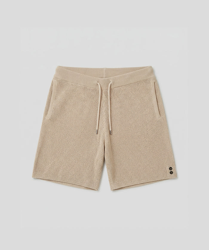 Short en crochet de coton bio: Beige