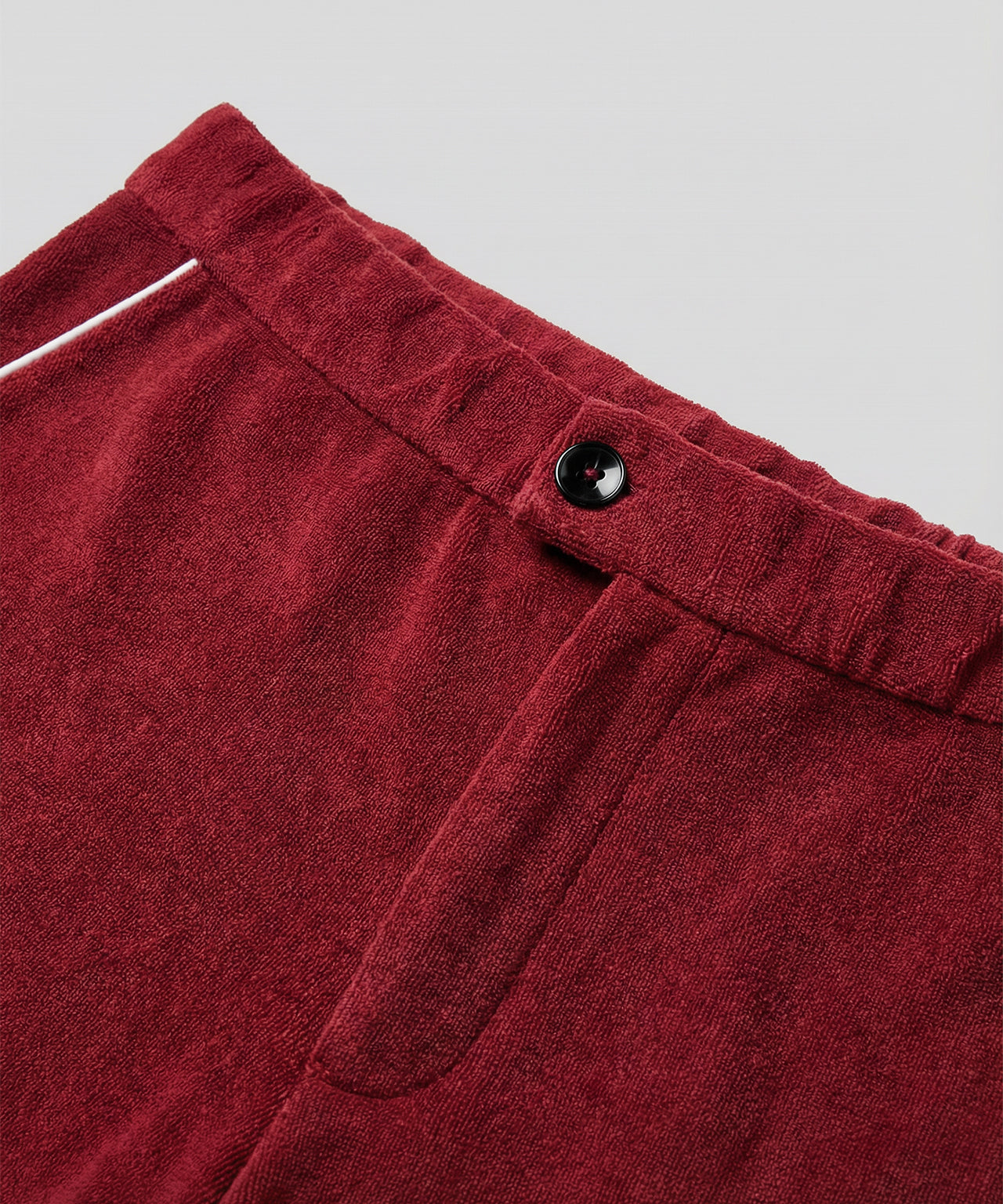 Tennis Short en coton terry avec piping: Rouge