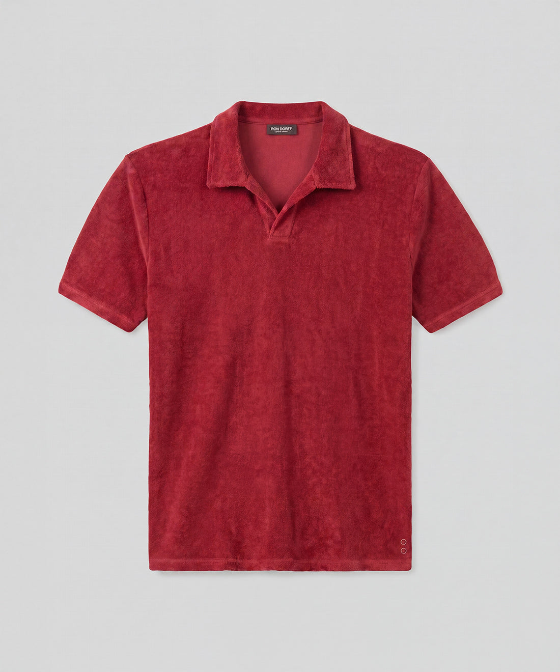 Polo col V en coton terry : Rouge