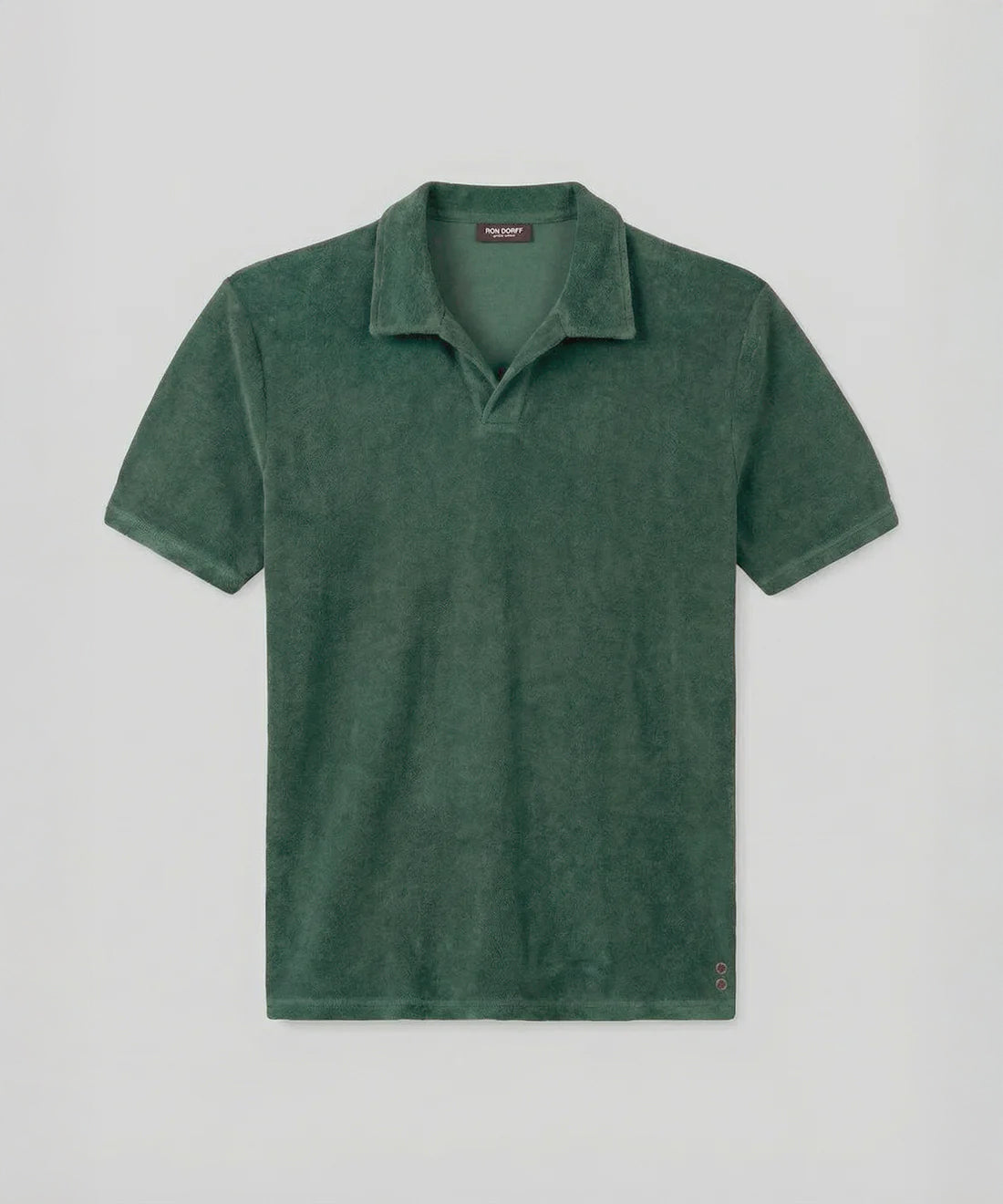 Polo col V en coton terry: Vert Court