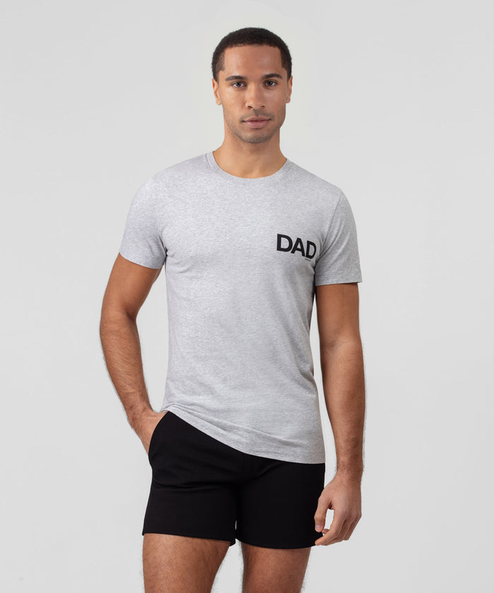 Organic Cotton T-Shirt "DAD": Heather Grey