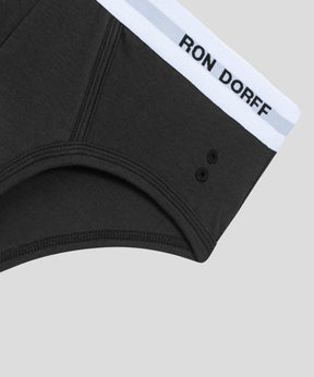 Slips Y-front en coton à imprimés RON DORFF: Noir