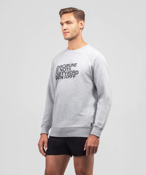 Organic Cotton Sweatshirt "DISCIPLINE": Grey Melange