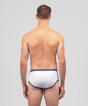 Sports Y-Front Briefs: White/Skyfall