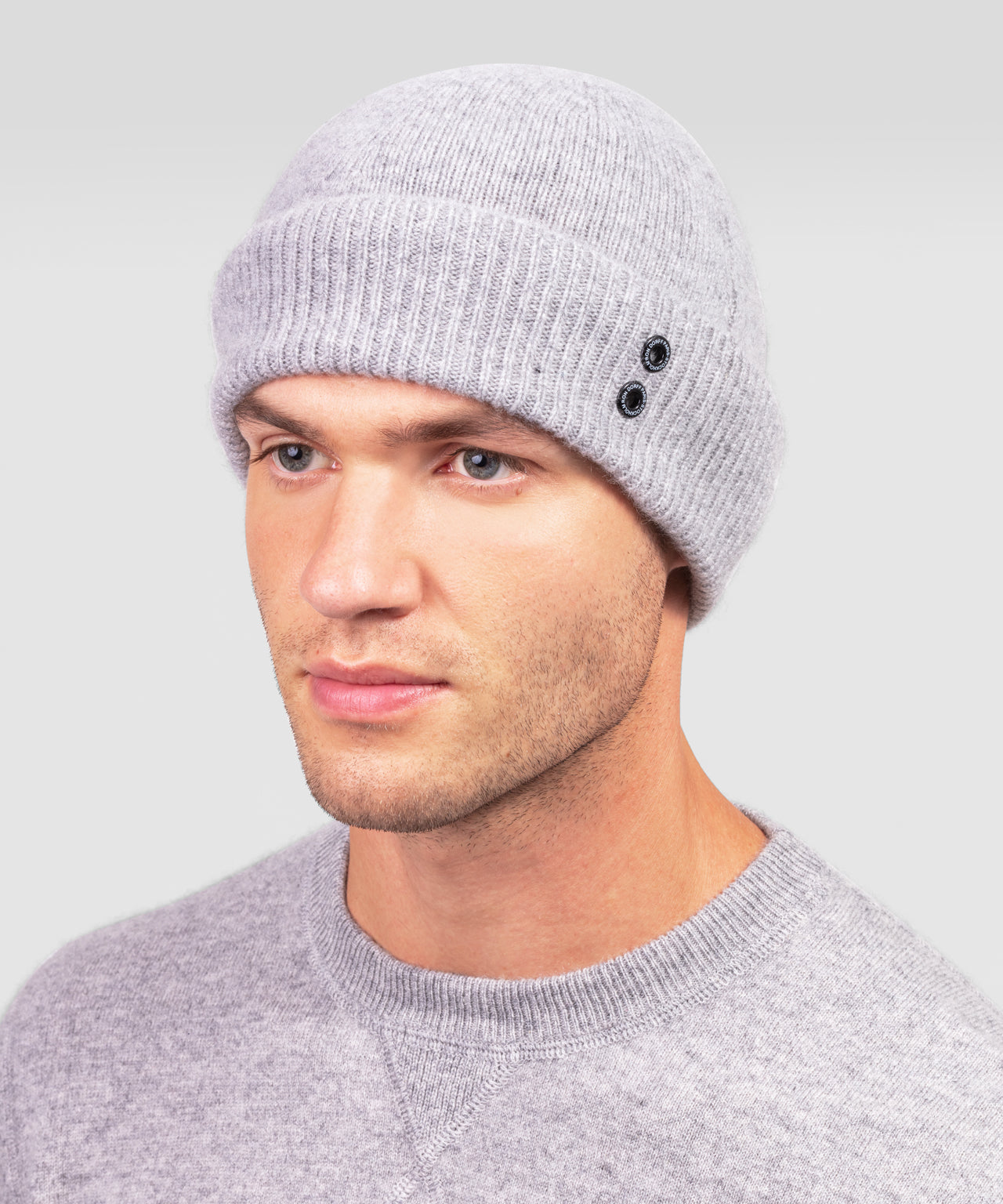 Cashmere Beanie: Grey Melange