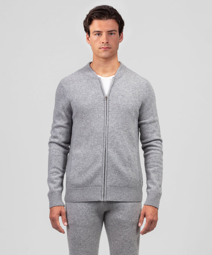 Cashmere Tennis Jacket: Grey Melange