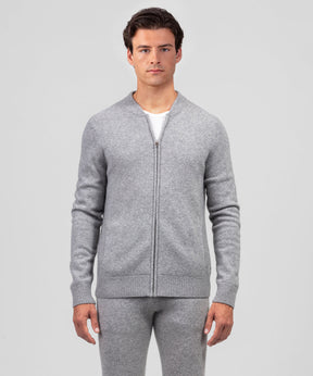 Cashmere Tennis Jacket: Grey Melange