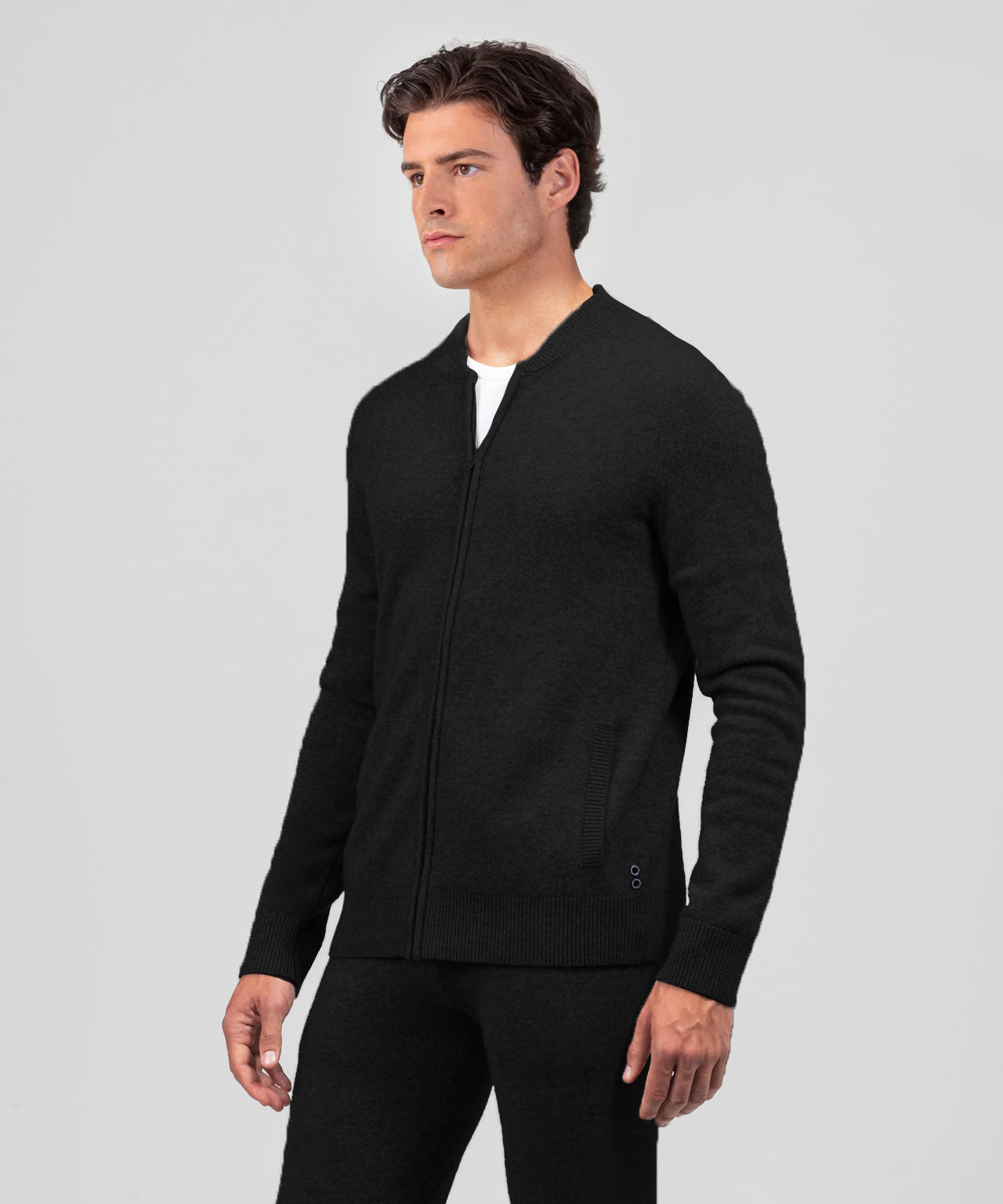 Cashmere Tennis Jacket: Black