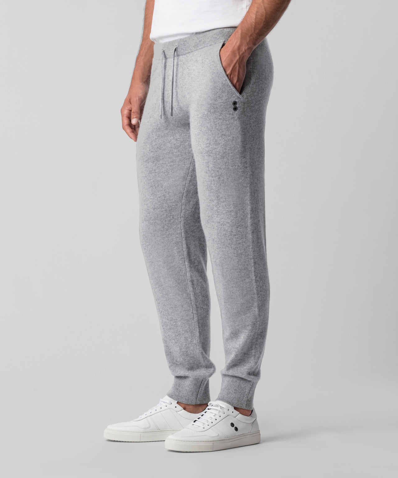 Cashmere Pants: Grey Melange
