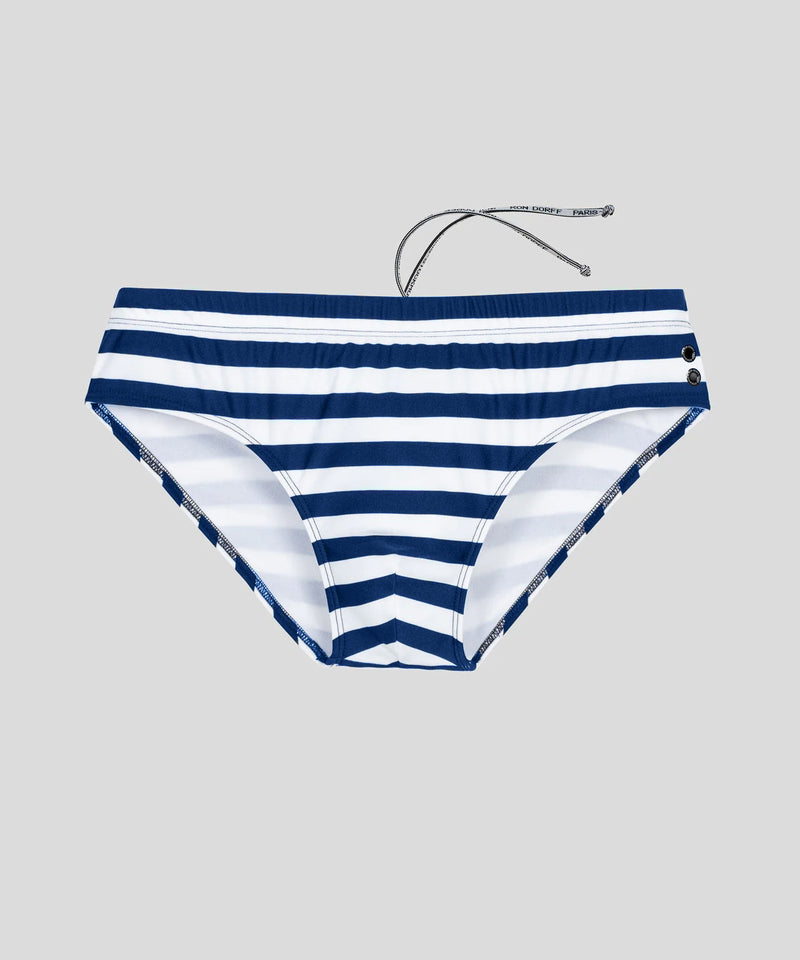 Swim Briefs Horizontal Stripes: Navy/White
