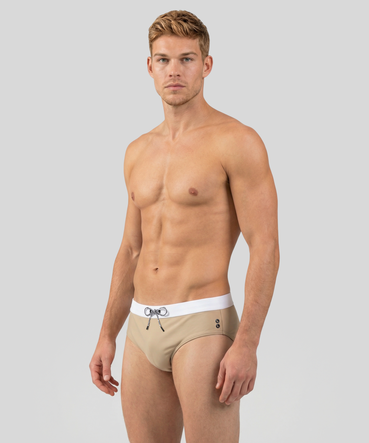 Swim Briefs w. Waistband: Sand