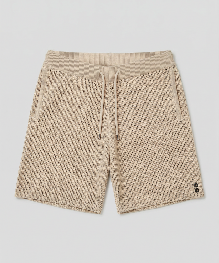 Short en crochet de coton bio: Beige