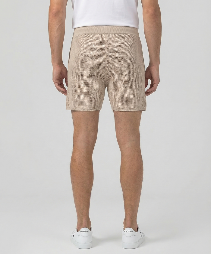 Short en crochet de coton bio: Beige