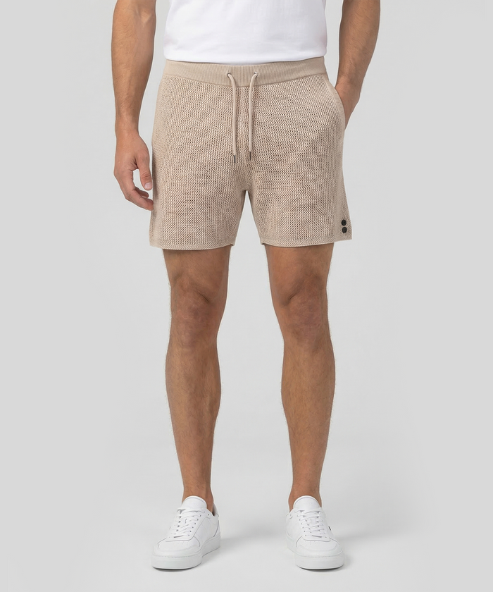 Short en crochet de coton bio: Beige