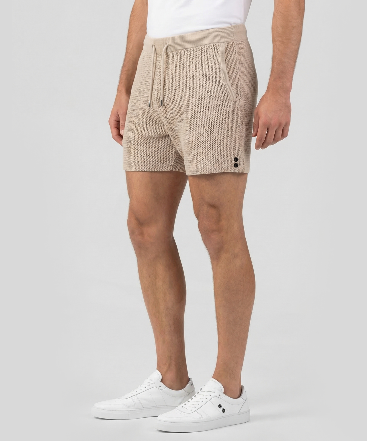 Short en crochet de coton bio: Beige