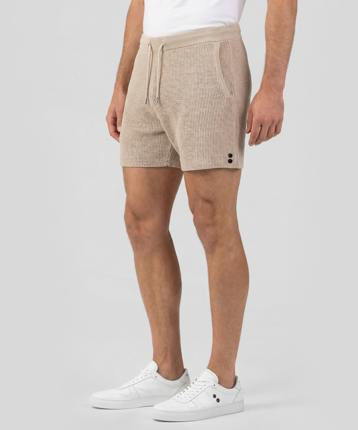 Short en crochet de coton bio: Beige