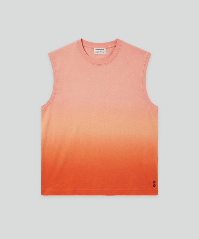 Sweatshirt sans manches en coton bio: Orange sunset