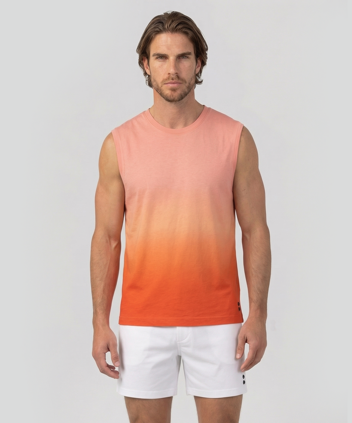 Sweatshirt sans manches en coton bio: Orange sunset