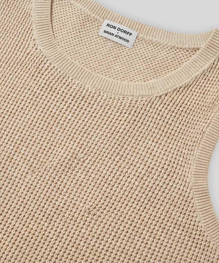 Débardeur en crochet de coton bio: Beige