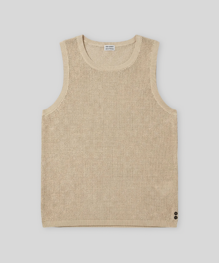Débardeur en crochet de coton bio: Beige