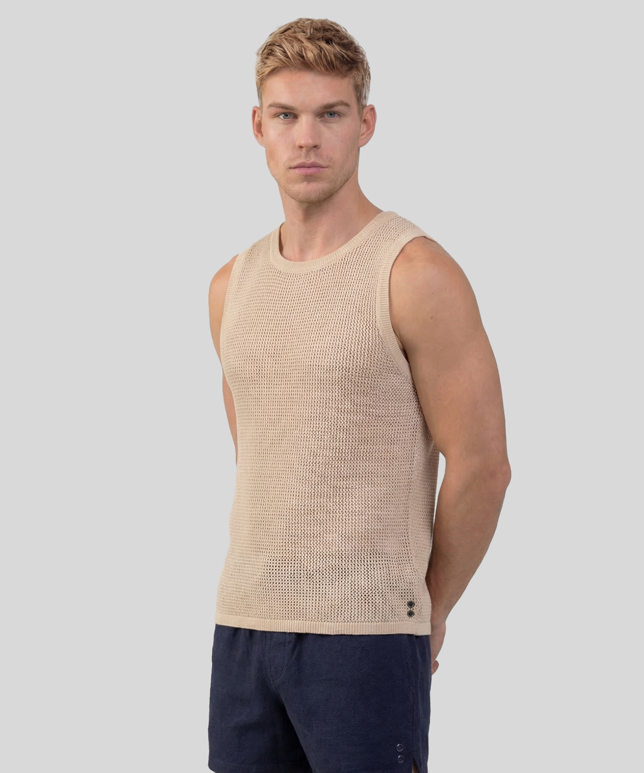 Débardeur en crochet de coton bio: Beige