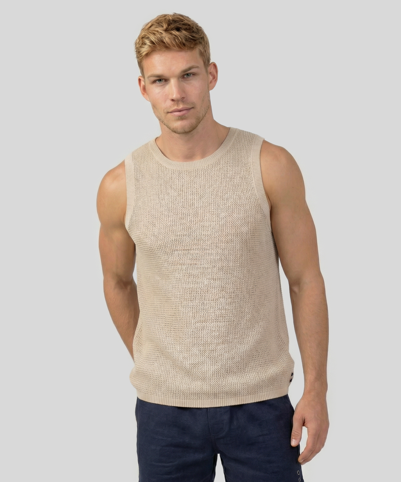 Débardeur en crochet de coton bio: Beige