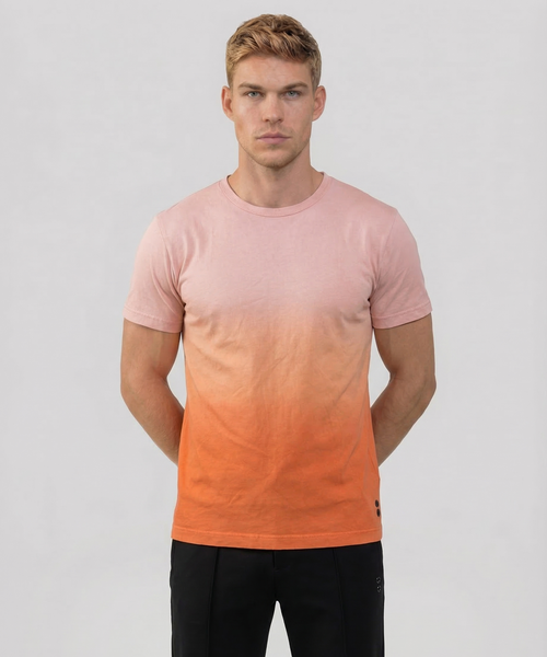 Crew Neck T-Shirt Eyelet Edition Sunset Orange | Ron Dorff