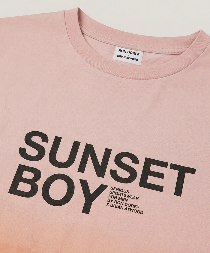 T-shirt sans manches en coton bio "SUNSET BOY": Orange sunset