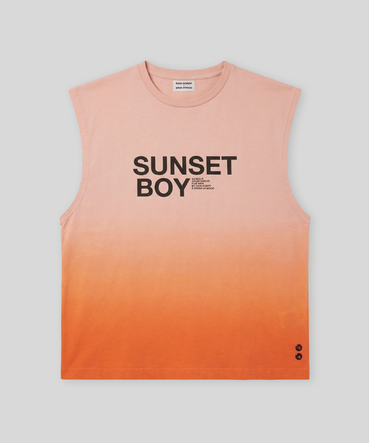 T-shirt sans manches en coton bio "SUNSET BOY": Orange sunset