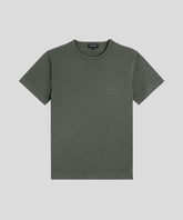 T-shirt col rond en coton: Vert militaire