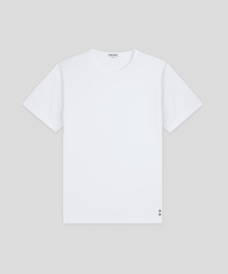 Baumwoll-Modal T-Shirt Eyelet Edition: Weiß