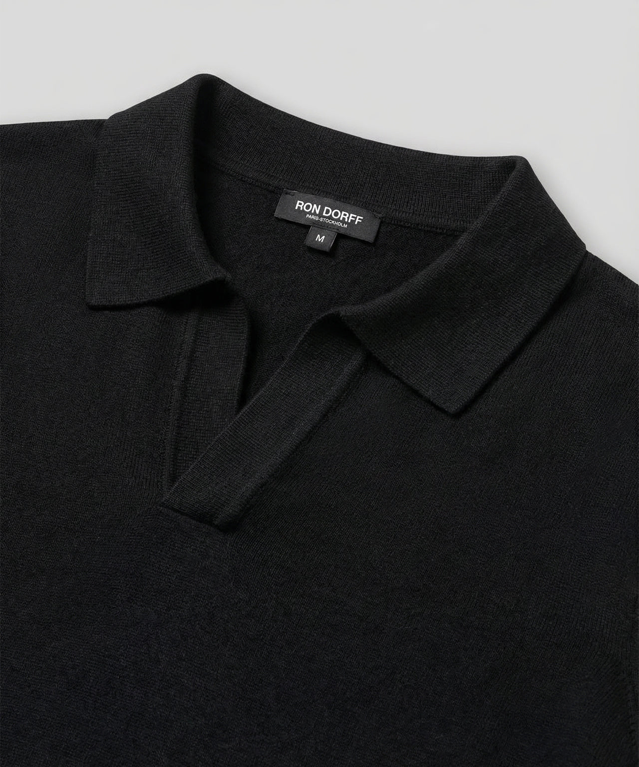 Cotton Linen Polo: Black