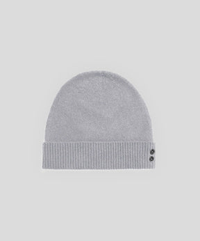 Cashmere Beanie: Grey Melange
