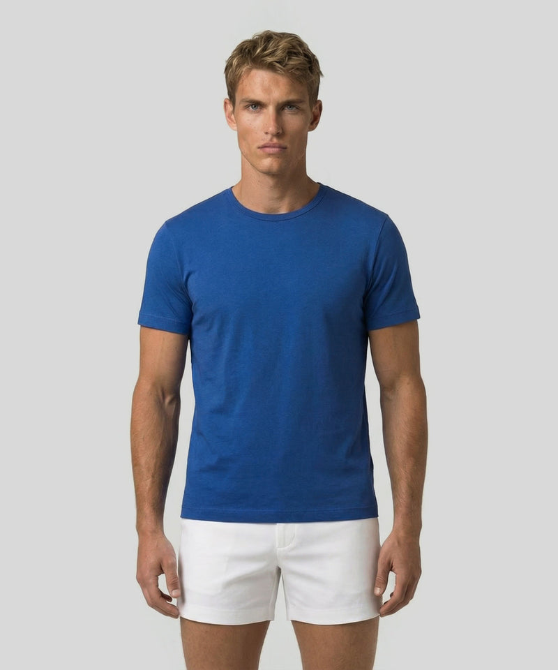 Rundhals-T-Shirt Eyelet Edition: Blau