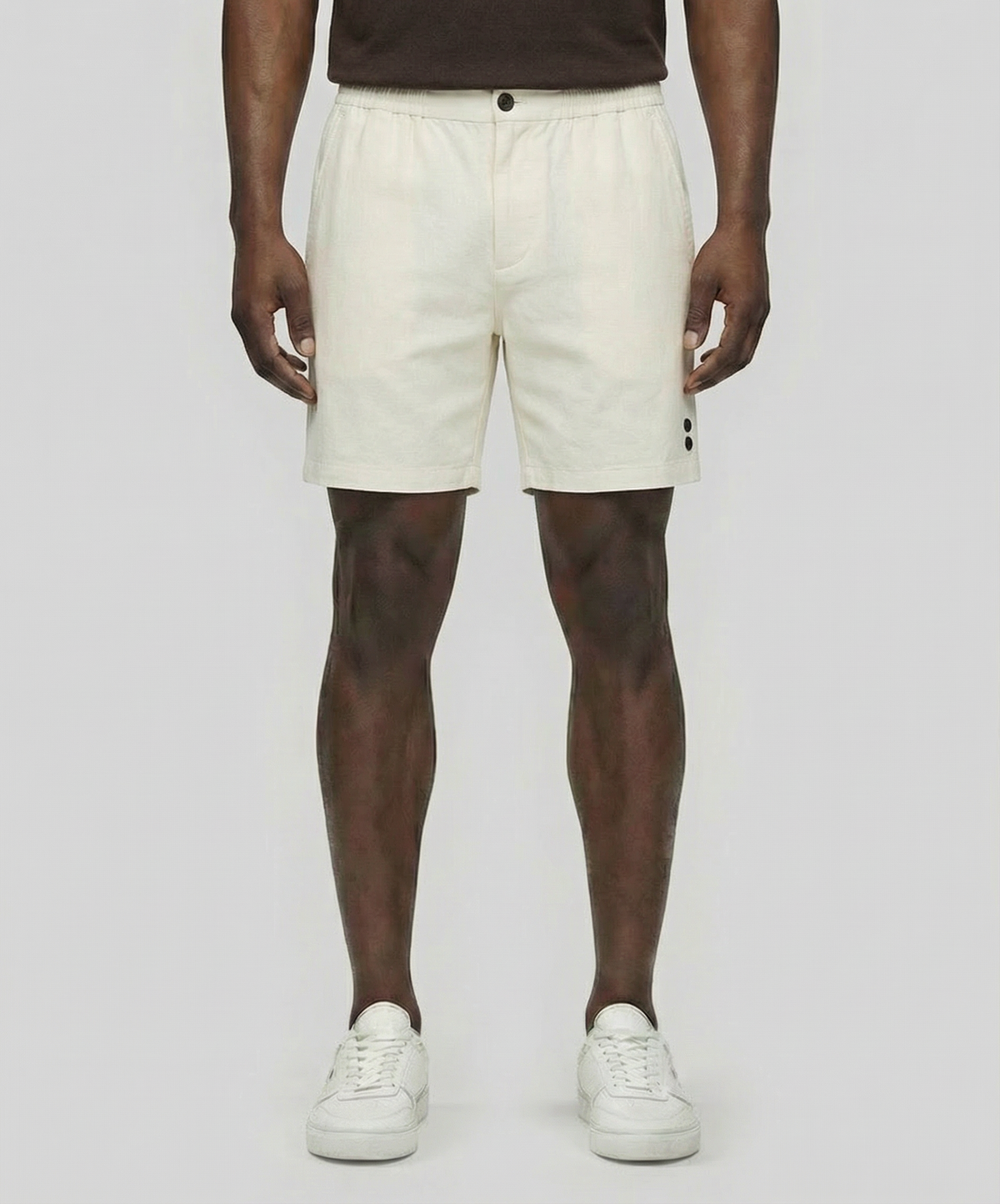 Cotton Linen Shorts: Off White