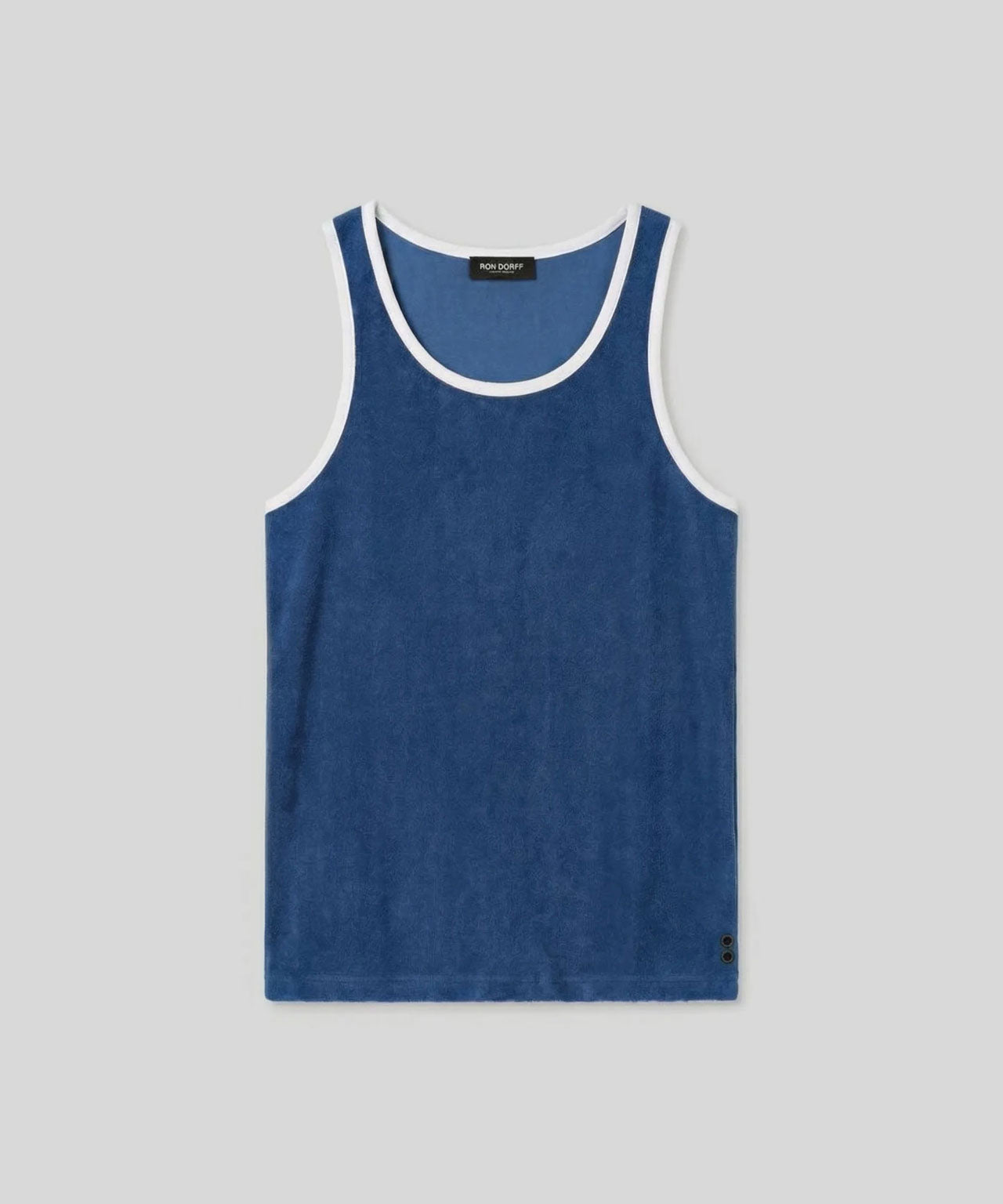 Cotton Terry Tank Top: Bleu