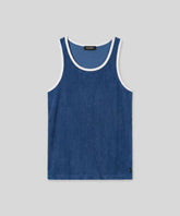 Cotton Terry Tank Top: Bleu