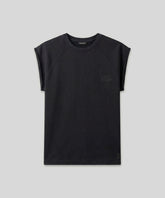 Organic Cotton Sleeveless Sweatshirt "DISCIPLINE": Black