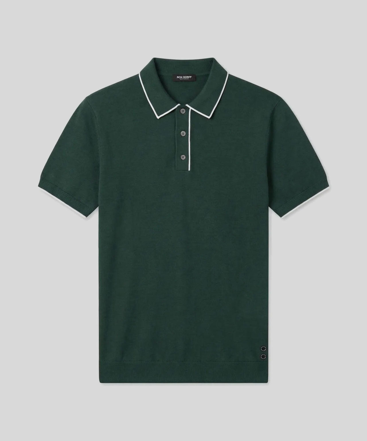 Polo en coton soie: Vert court