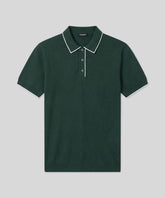 Polo en coton soie: Vert court