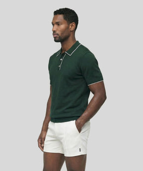 Polo en coton soie: Vert court