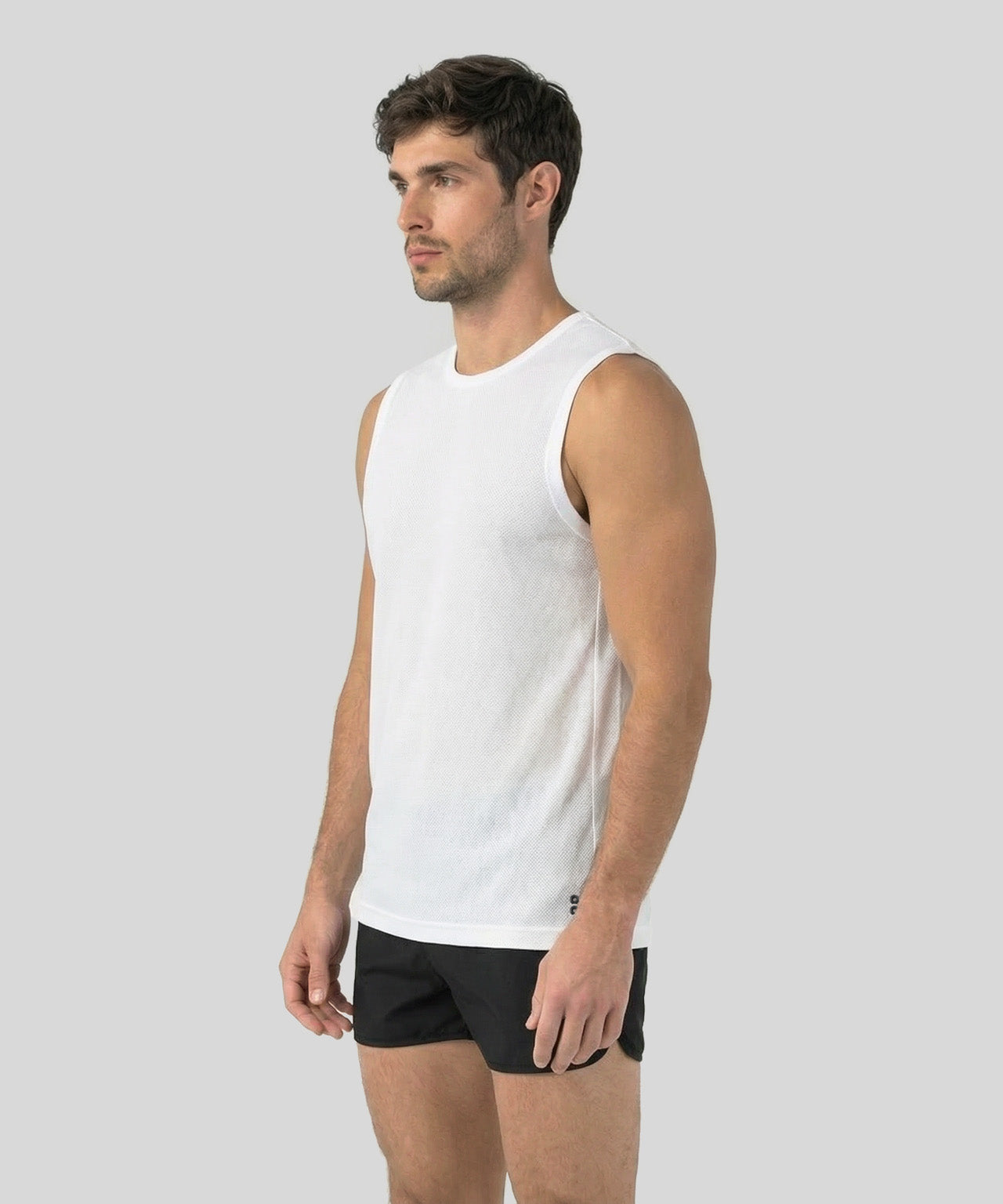 T-shirt sans manches en mesh: Blanc