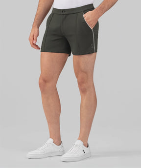 RD Tennis Shorts w. Piping: Dark Khaki