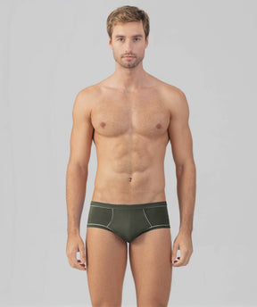 Y-Front Briefs w. Piping: Military Green