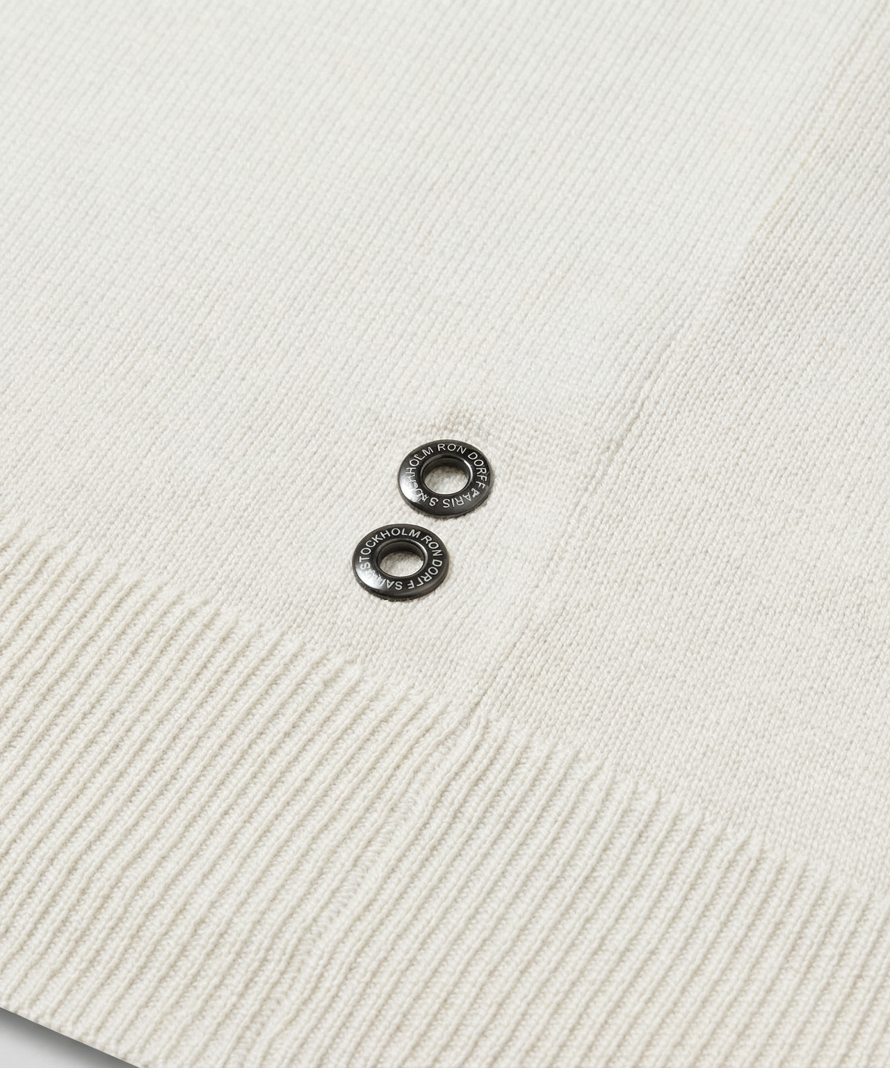 Cotton-Silk Zip Collar Polo w. Stripes: Off White