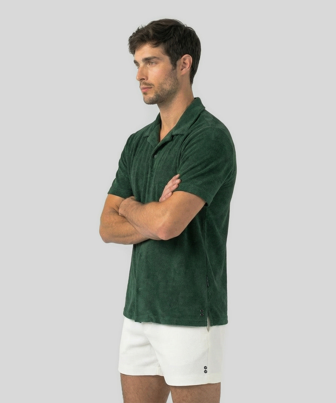 Cotton Terry Shirt: Court Green